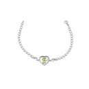 Rhodium Plated 925 Sterling Silver Diamond Cut Quincinera Heart Infinity Clear CZ Bracelet - GMB00113RG