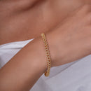 Gold Plated 925 Sterling Silver 5.5mm CZ Encrusted Monaco Chain or Bracelet - GMN00212GP | GMB00129GP