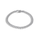 Pulsera Monaco de plata de ley 925 rodiada de 6,6 mm con circonitas incrustadas - GMB00130