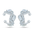 Sterling Silver Rhodium Plated CZ Ear Cuff - GME00151