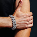 Cadena de eslabones cubanos Miami de 23 mm con incrustaciones de circonitas cúbicas en plata de ley 925 rodiada - GMN00214