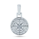 Colgante de medallón pequeño de estrella del norte con circonitas cúbicas en plata de ley 925 rodiada - GMP00105