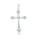 Colgante de cruz de plata de ley 925 rodiada - GMP00109