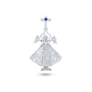 Rhodium Plated 925 Sterling Silver Virgen De San Juan De Los Lagos 22mm Pendant - GMP00129