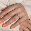 Silver 925 Rhodium Plated Open Shank CZ Center Stone Ring - GMR00091