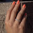 Anillo de plata de ley 925 rodiada con circonitas y flor - GMR00207