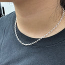 Alambre plano plateado 4 cadenas DC ovaladas Rolo 070 ensanchadas de 3,8 mm - CH30