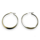 Rhodium Plated 925 Sterling Silver Sterling Silver 1.5mm Hoop Latch Back Earrings - ARE00033RH
