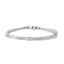 Silver 925 Multi-Plated Mesh Embedded CZ Thin Italian Bracelet - ITB00114