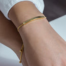 Gold Plated 925 Sterling Silver Round Box Chain ID Bar Bracelet - ITB00219GP