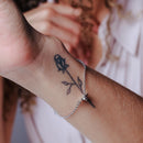 Pulsera ajustable con forma de donut en plata de ley 925 rodiada - ITB00333-RH