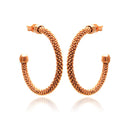Clearance-Silver 925 Rose Gold Plated Hoop Earrings - ITE00042RGP
