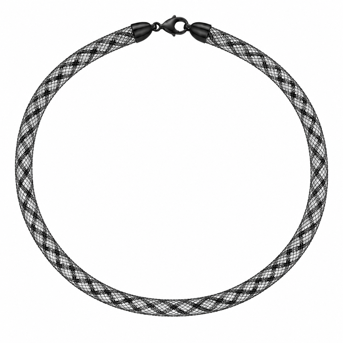 Final Price-Plated 925 Sterling SilverRound & Flat Italian Mesh Necklace - ITN00047