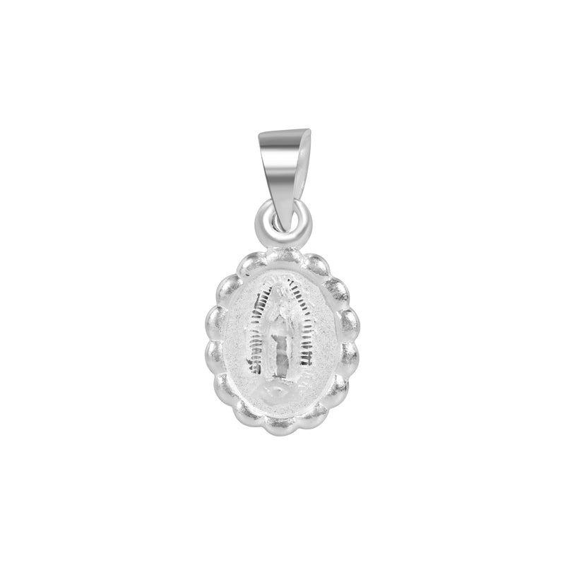 925 Sterling Silver High Polished Diamond Cut Guadalupe Pendant - JCA004-1