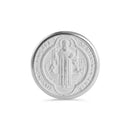 Medalla de San Benito de plata de ley 925 pulida con oración y 13 monedas de boda - JCA083-1