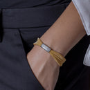 Pulsera italiana de malla de plata de ley 925 bañada en oro - JPB00004GP