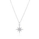 Pendiente de aro con cruz de moissanita en plata de ley 925 rodiada - MGME00037