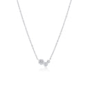 Rhodium Plated 925 Sterling Silver 10.4mm x 6mm Round Cluster Moissanite Adjustable Pendant Necklace - MDGP00003