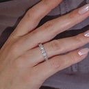 Rhodium Plated 925 Sterling Silver Moissanite 3.8mm Eternity Band Ring - MGMR00006