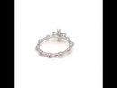 Rhodium Plated 925 Sterling Silver Beaded Shank CZ Cross Ring - BGR01193