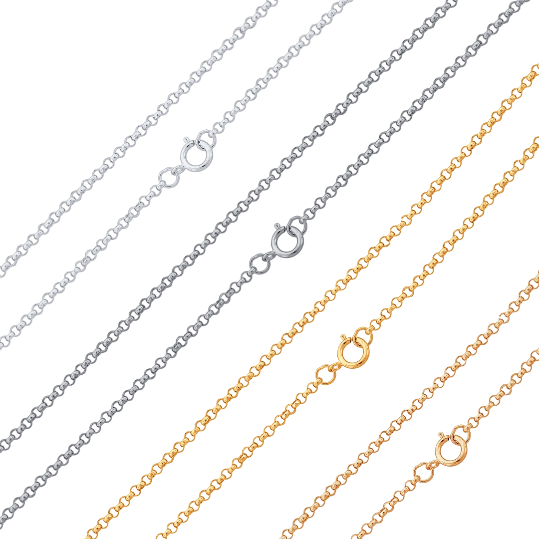 925 Sterling Silver Round Rolo Chain
