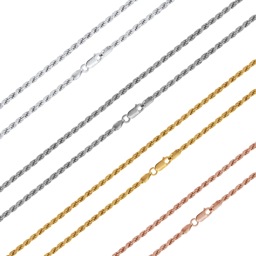 925 Sterling Silver Rope Chain or Bracelet