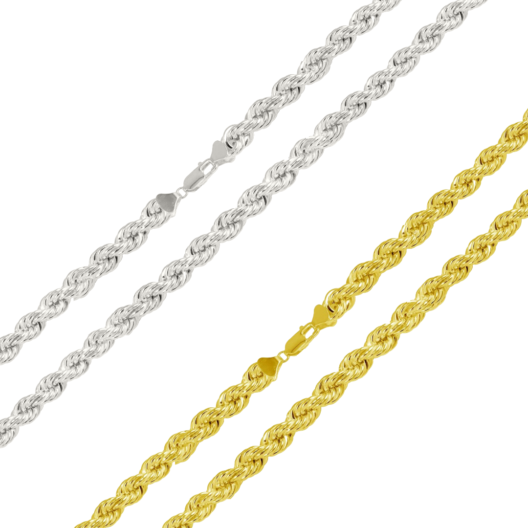 925 Sterling Silver Hollow Rope Chain