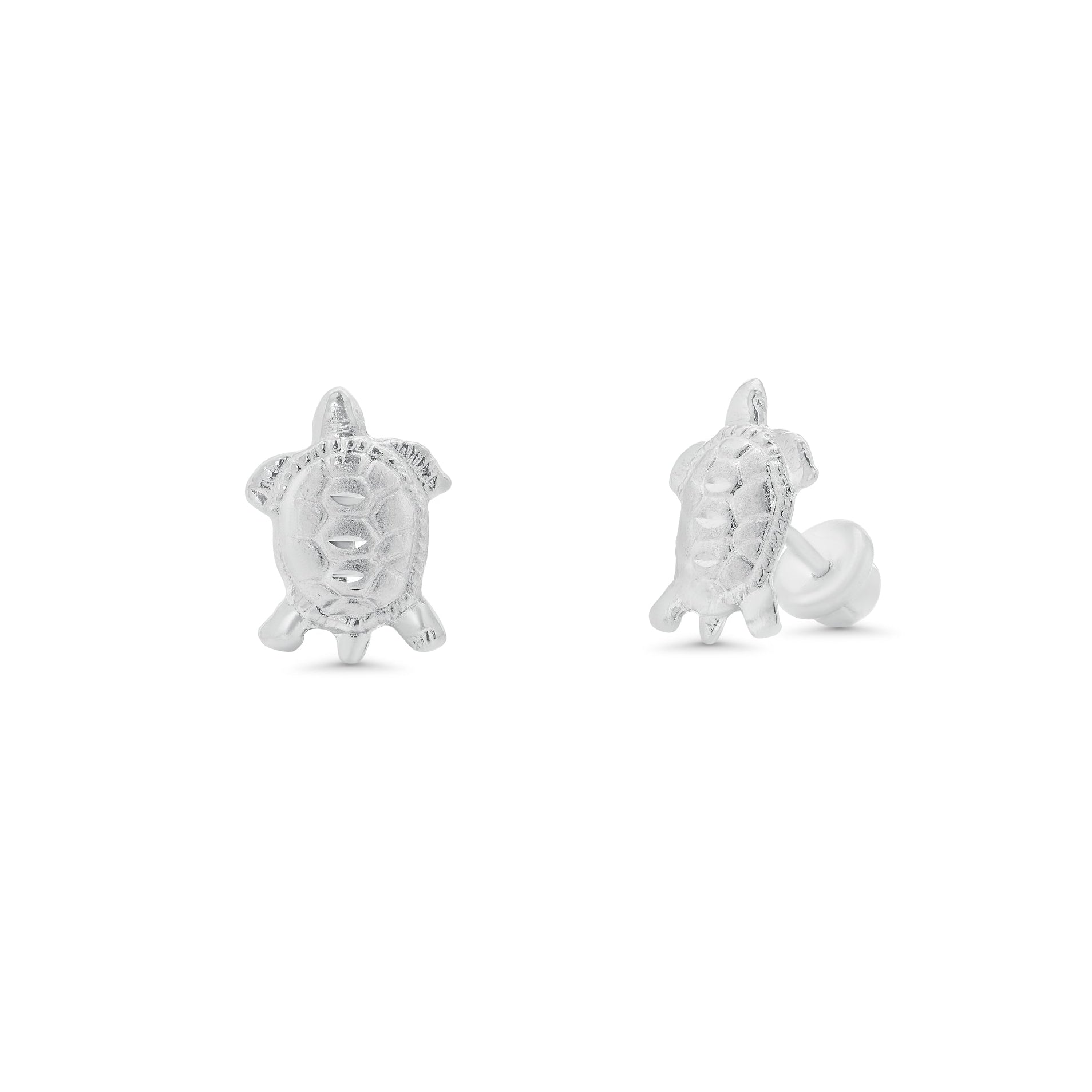 High Polished 925 Silver Large Turtle Earrings- SIL00002