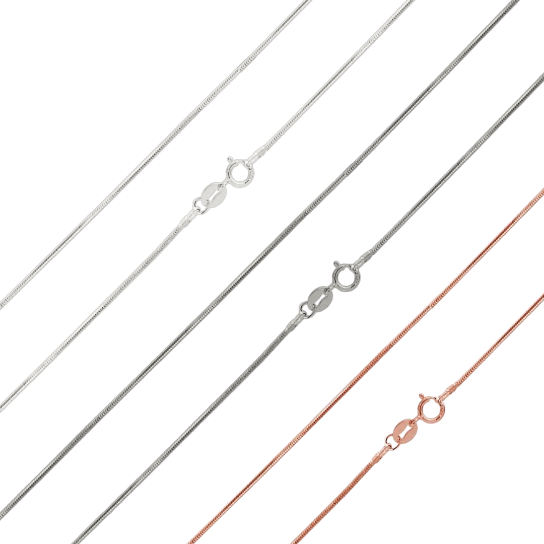 925 Sterling Silver Eight Sided Snake Chain or Bracelet