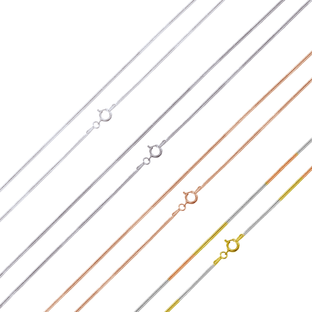 925 Sterling Silver Round Snake Chain or Bracelet