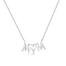 Rhodium Plated 925 Sterling Silver Mom Heart Clear CZ Necklace Pendant - SOP00184