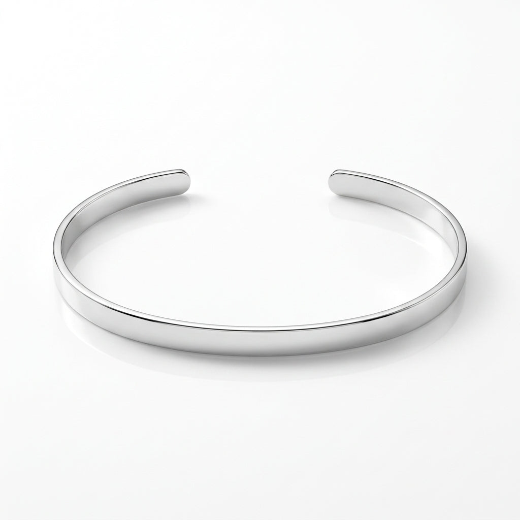 Pulsera Brazalete Liso Pulido Plata de Ley 925 - SPB00034