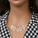 Collar colgante de múltiples almendras en plata de ley 925 de alto brillo - SPN00013