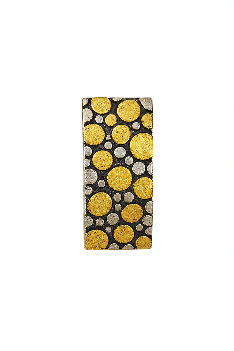 Liquidación - Colgante bicolor con diseño de círculos y barra de plata de ley 925 - SPP00029BLK