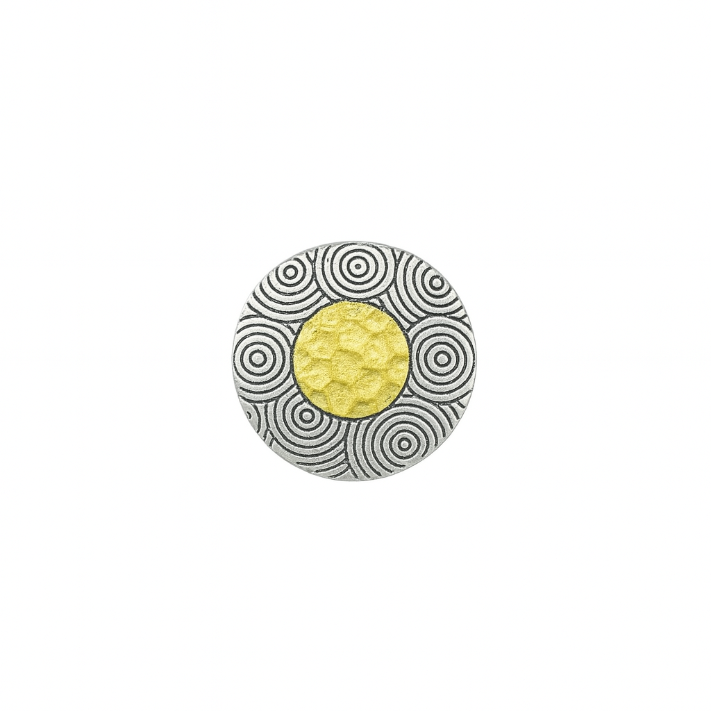 Clearance-Sterling Silver Matte Finish 2 Toned Spiral Disc Pendant - SPP00039