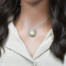 Clearance-Sterling Silver Matte Finish 2 Toned Spiral Disc Pendant - SPP00039