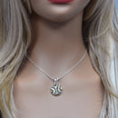 Clearance-Sterling Silver Three-Tone Beaded Dome Pendant - SPP00052