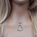 Liquidación - Colgante de corazón lateral en plata de ley bicolor - SPP00054