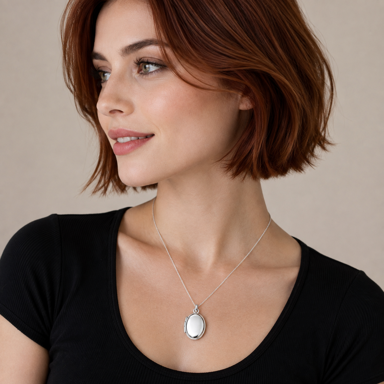 925 Sterling Silver High Polished Oval Locket- SPP00062