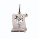 925 Sterling Silver High Polished Crucifix Scroll 14.3mm x 17.8mm Pendant - SPP00073