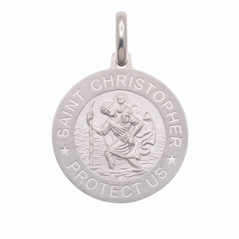 Christopher Large XXL Silver 925 Sterling Silver Keychain Pendant – Unisex, Made In Germany