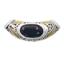 Clearance - 925 Sterling Silver & Gold Plated Matte Finish & Onyx Slider Pendant - SPP00076