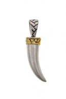 Clearance - 925 Sterling Silver Gold Plated Matte Finish Italian Horn Pendant - SPP00078