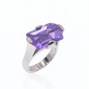 Rhodium Plated 925 Sterling Silver Large Colored CZ Cocktail Ring - SPR00014