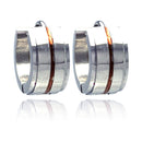 Rose Gold & Rhodium Plated Stainless Steel Huggie Earring - SSE00002