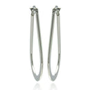 Rhodium Plated Stainless Steel "U" Hoop Earrings - SSE00049
