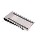 Clip para billetes de acero inoxidable rodiado con borde de cuerda de 22 mm x 49 mm - SSM00010