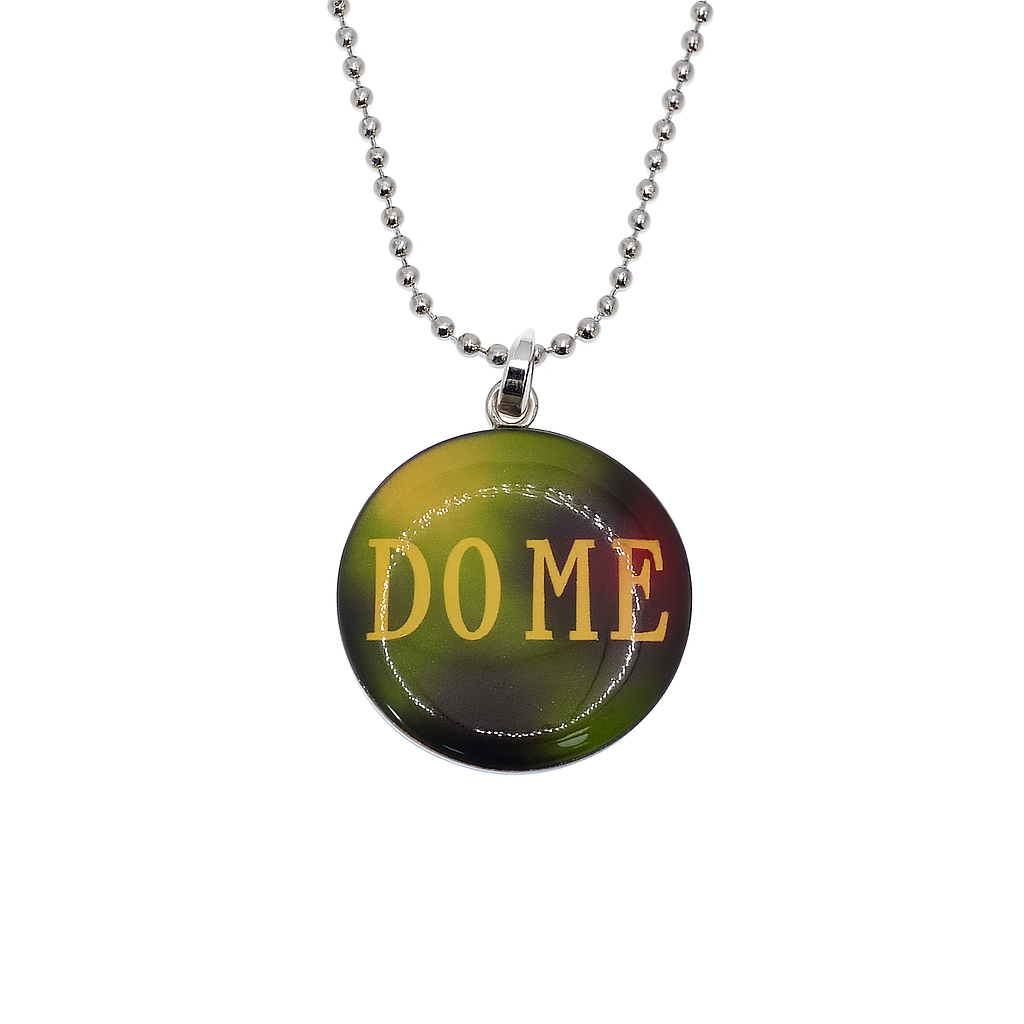 Collar con colgante de disco "Do Me" de acero inoxidable rodiado - SSN00042