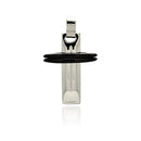 Colgante de cruz de acero inoxidable con baño de rodio y negro - SSP00229