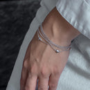 Liquidación - Pulsera de corazón con múltiples cadenas en plata de ley 925 rodiada - STB00046